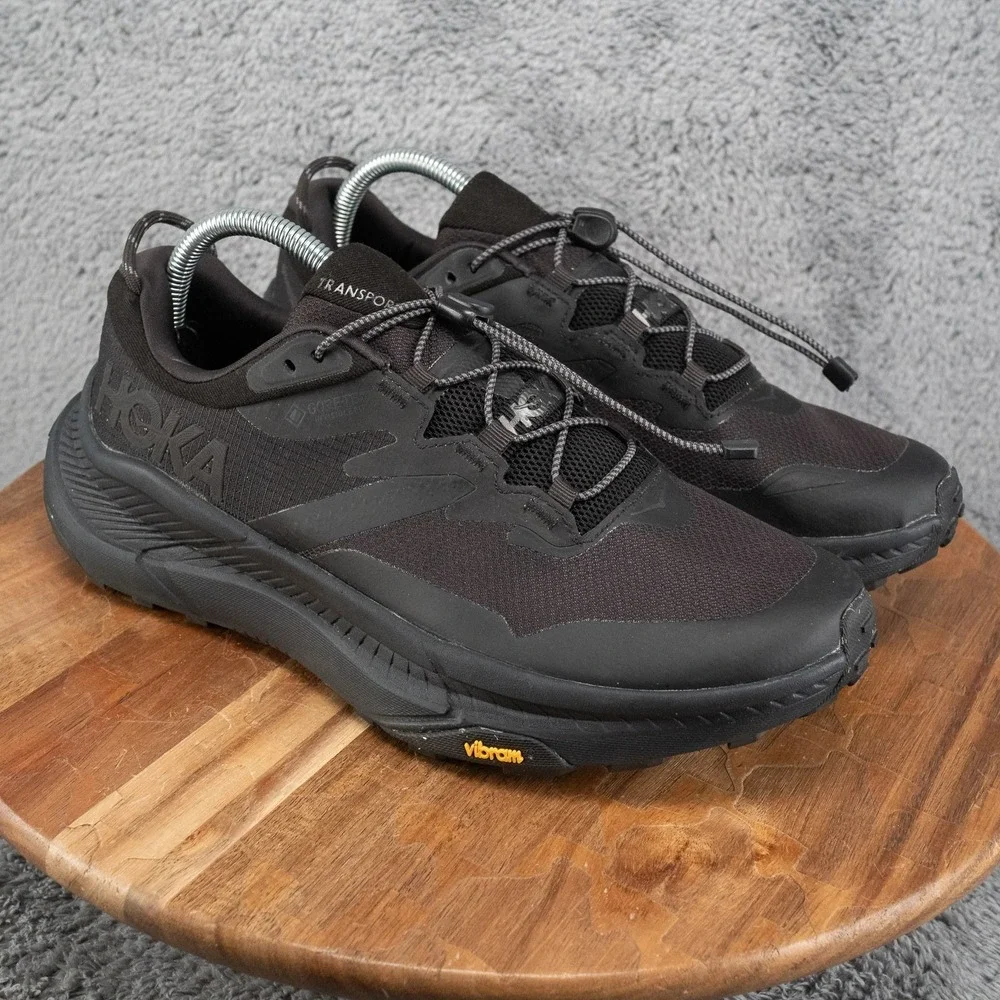 Hoka Transport GORE-TEX 1133957F BLCKB Black Hiking Running Shoes Men's 9 D